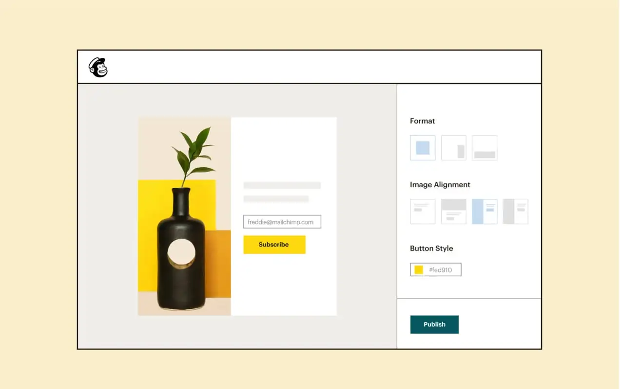 illustrazione di un modulo di iscrizione e-mail ottimizzato per i dispositivi mobili