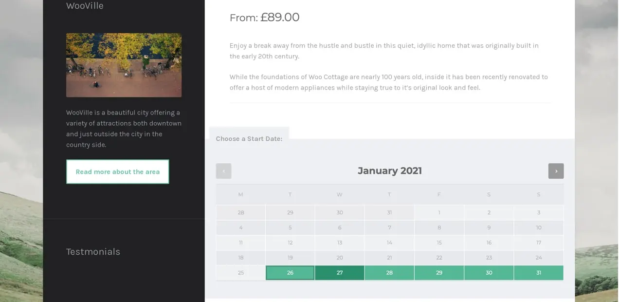 Demo di prenotazioni WooCommerce