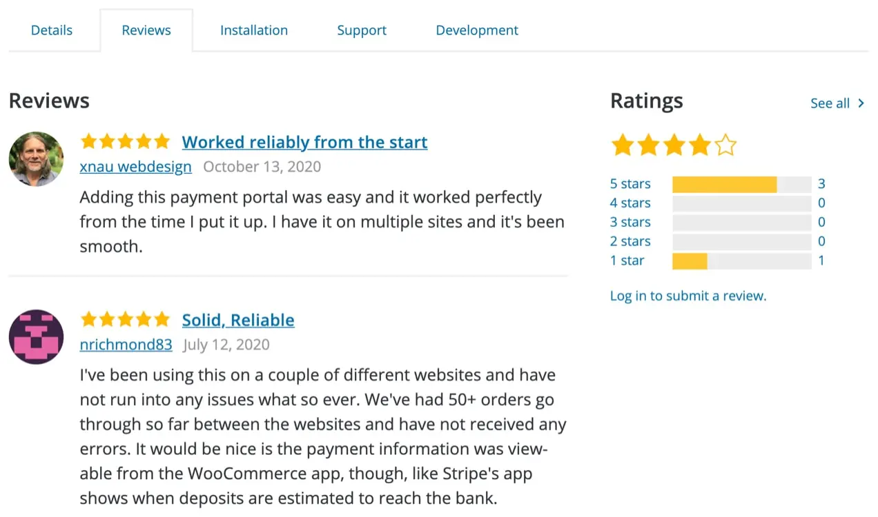 recensioni per WooCommerce Payments