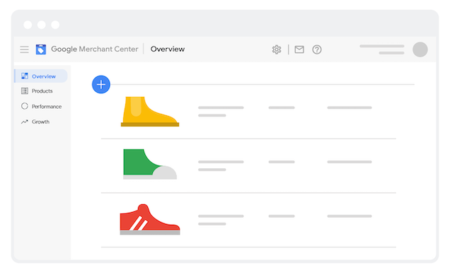 Illustration de chaussures répertoriées dans Google Merchant Center