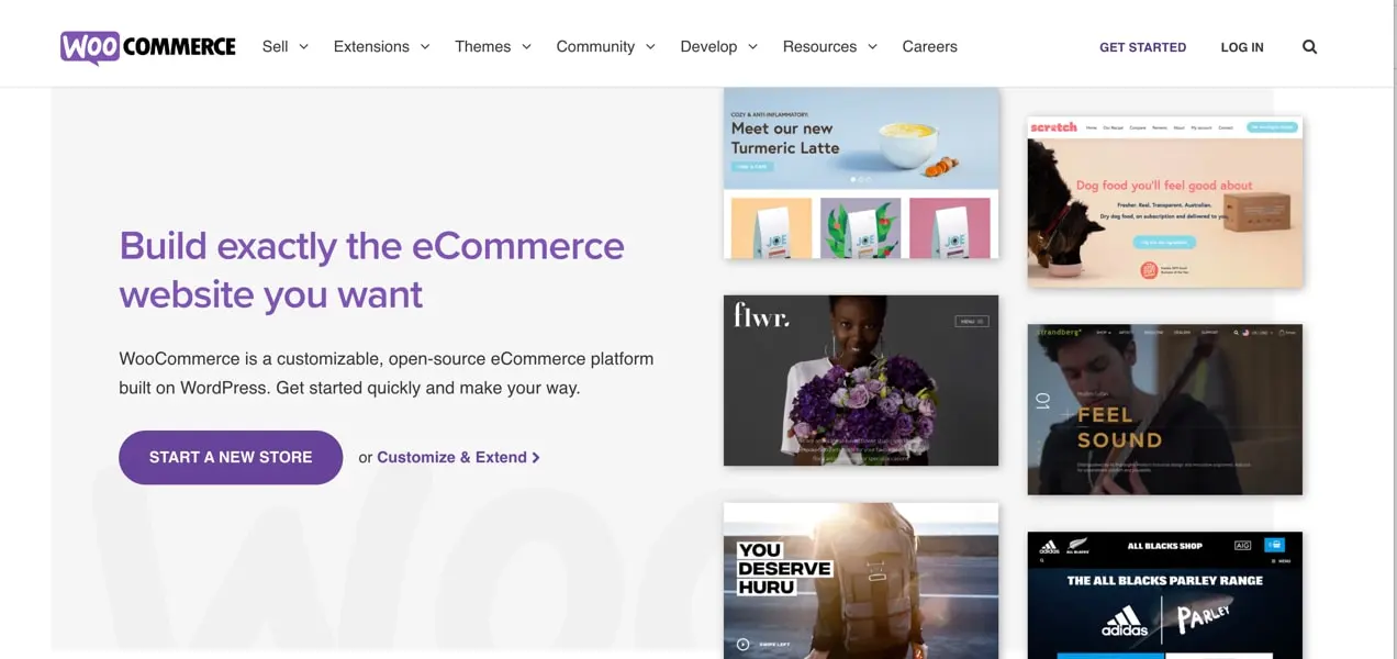 Strona główna WooCommerce z przykładami sklepów