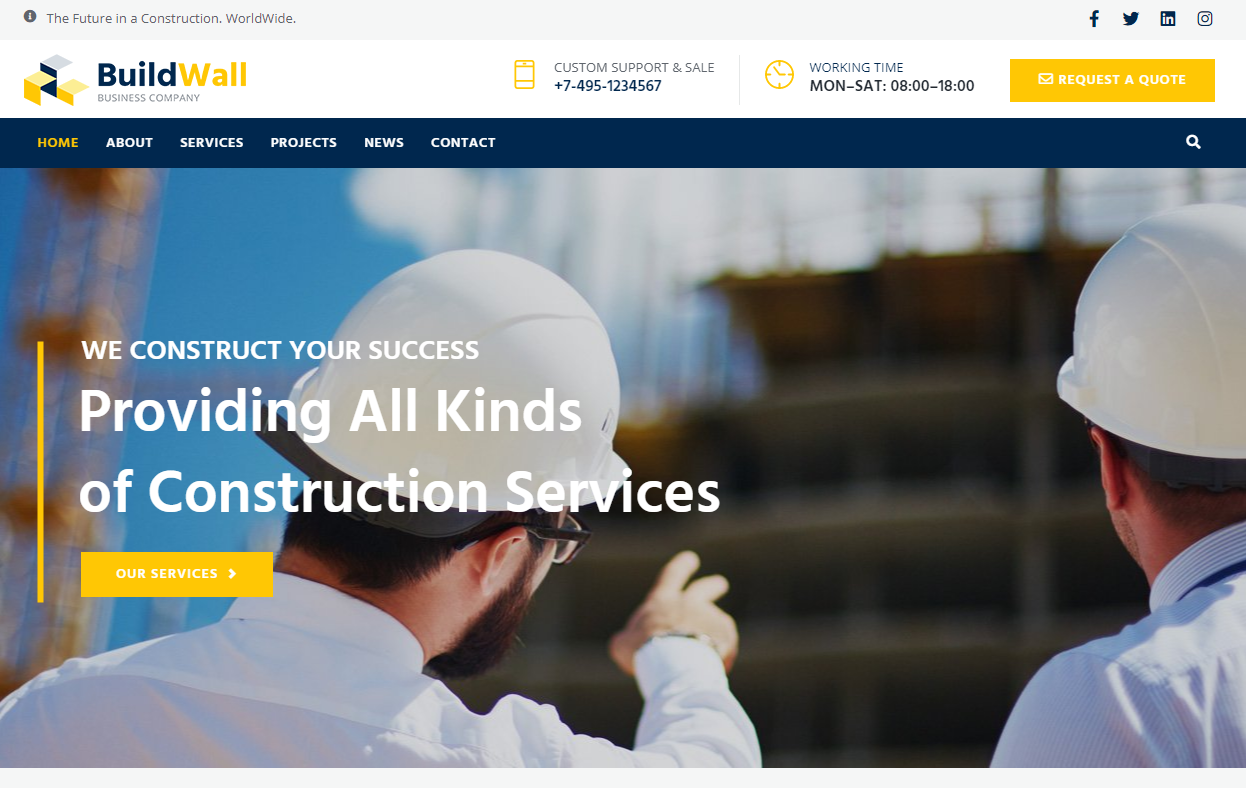 temă WordPress multifuncțională de construcție