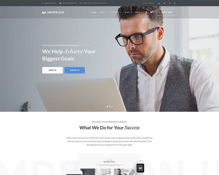 temă corporativă multifuncțională WordPress