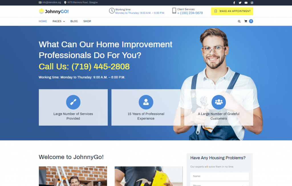 многоцелевая тема WordPress для домашних служб