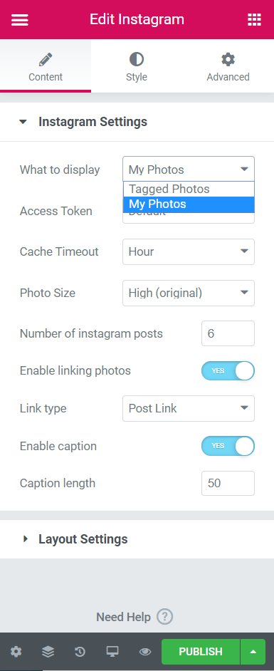 afișați fotografii de pe Instagram