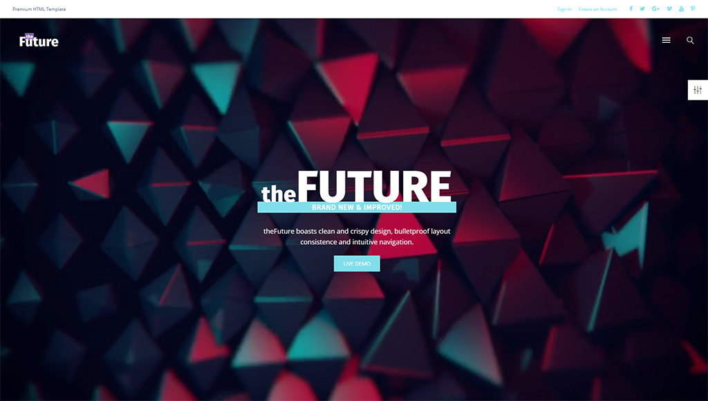 theFuture-Webデザイン多目的HTML5Webサイトテンプレート