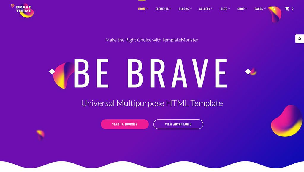 勇敢的主题 - 多用途 Bootstrap 5 高级模板