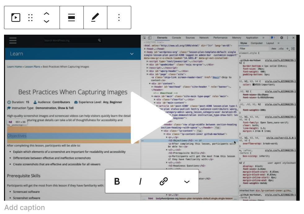 Un video incrustado con el bloque de incrustación de WordPress.tv.