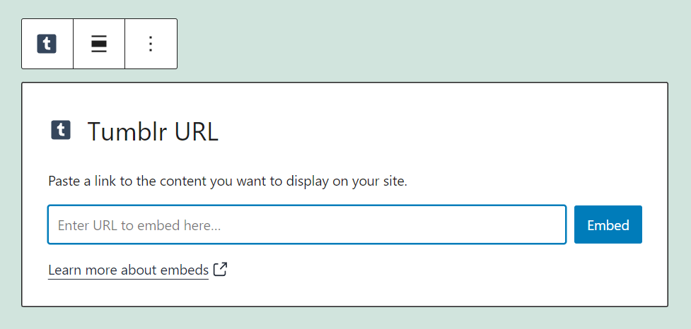 在 WordPress 中嵌入 Tumblr 出版物