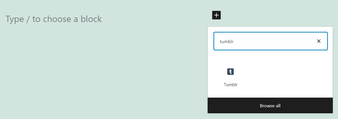 在 WordPress 中添加 Tumblr 块