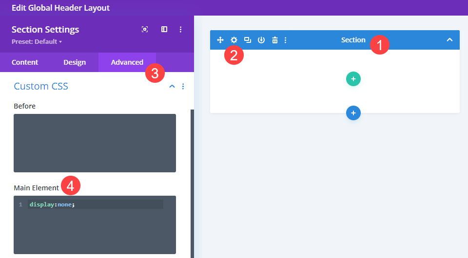 configuración de encabezado global