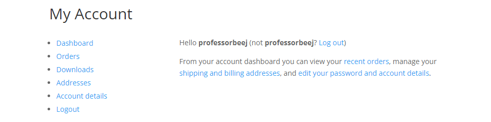 woocommerce-Standardkontoseiten