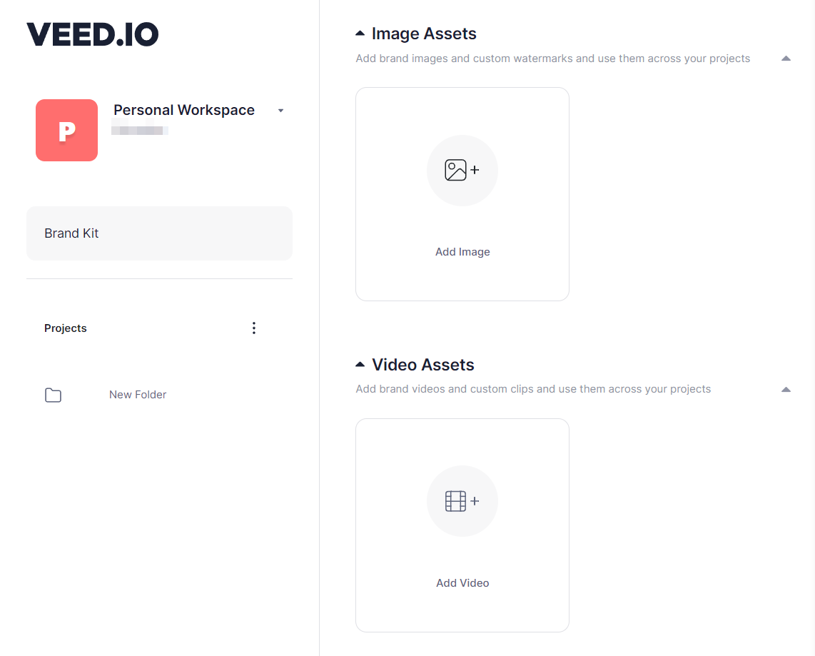 Agregar activos de marca a VEED.IO