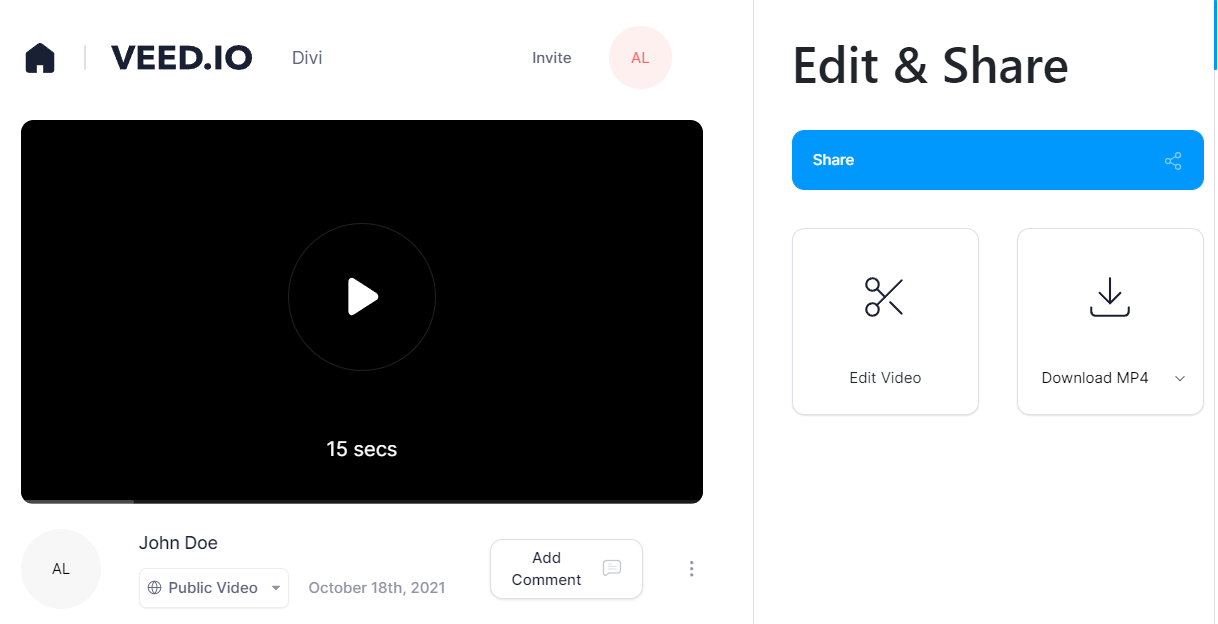 Compartir y descargar archivos VEED.IO