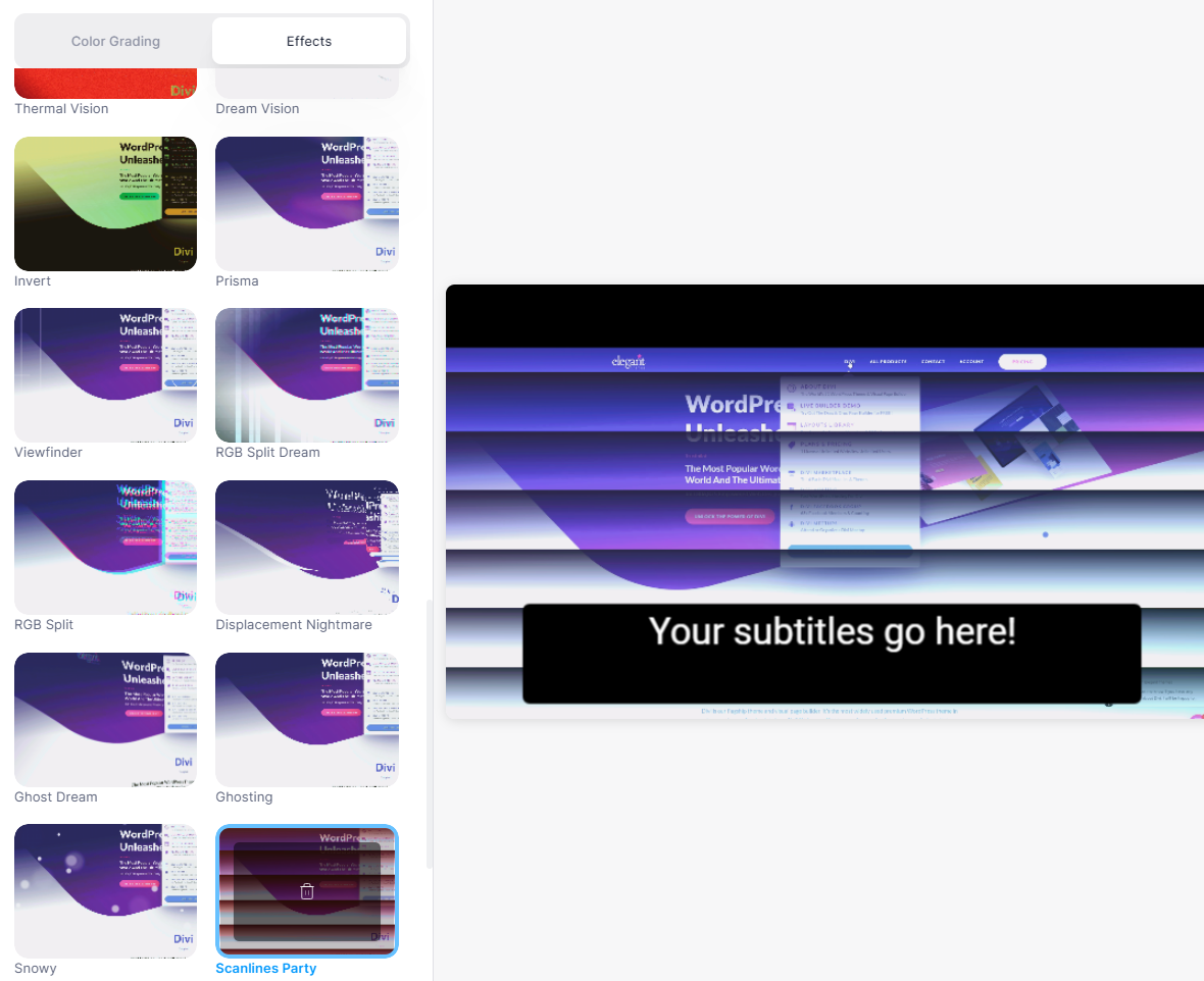 Agregar filtros usando el editor VEED.IO