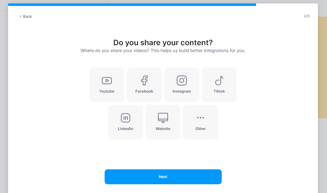 Seleccionar dónde desea compartir videos VEED.IO