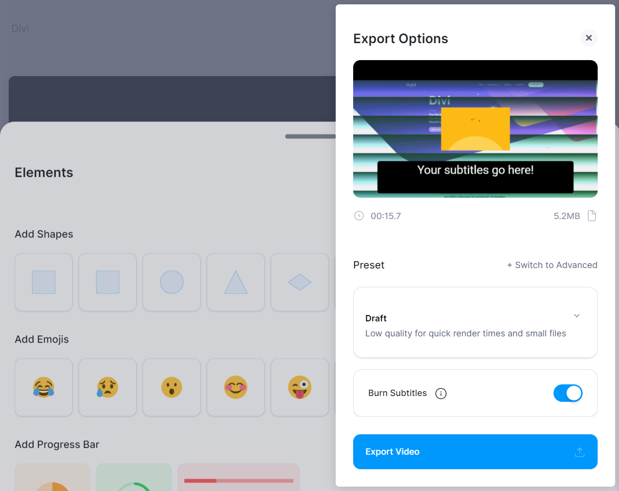 Exportación de un archivo VEED.IO