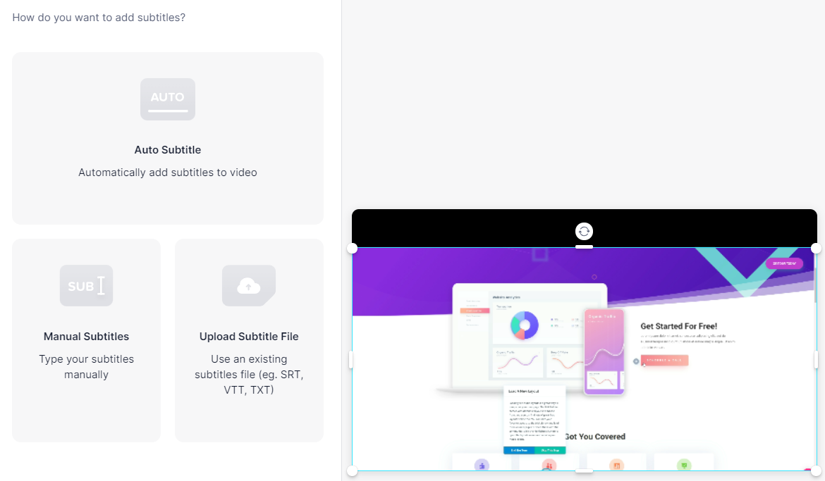 Agregar subtítulos usando VEED.IO