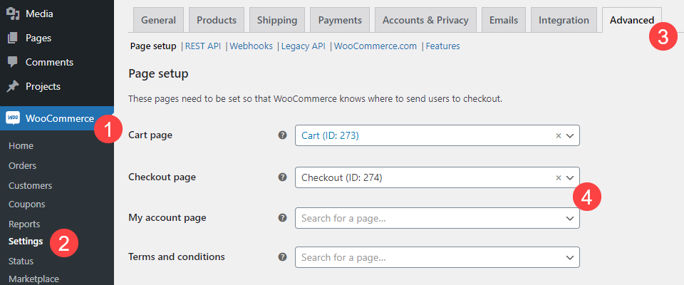 نقاط النهاية المتقدمة لـ woocommerce