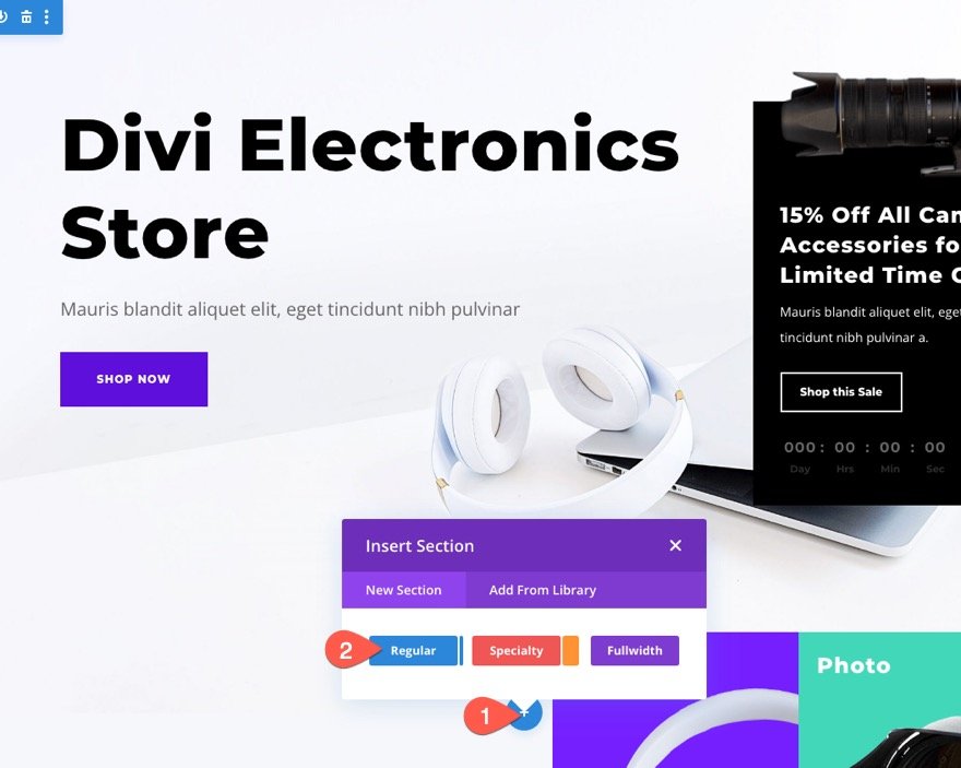 Retargeting-Zielseitenbesuch mit Ankündigungsleiste in divi