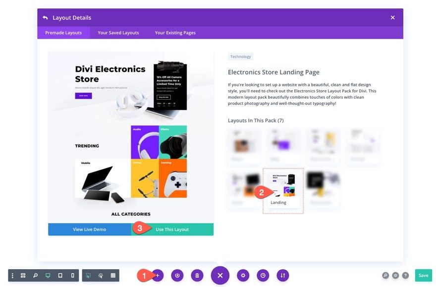 Retargeting-Zielseitenbesuch mit Ankündigungsleiste in divi