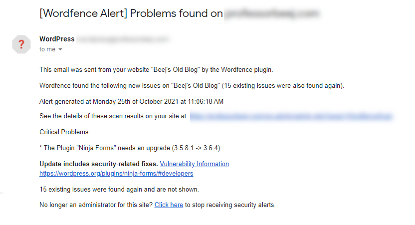 e-mail wordfence