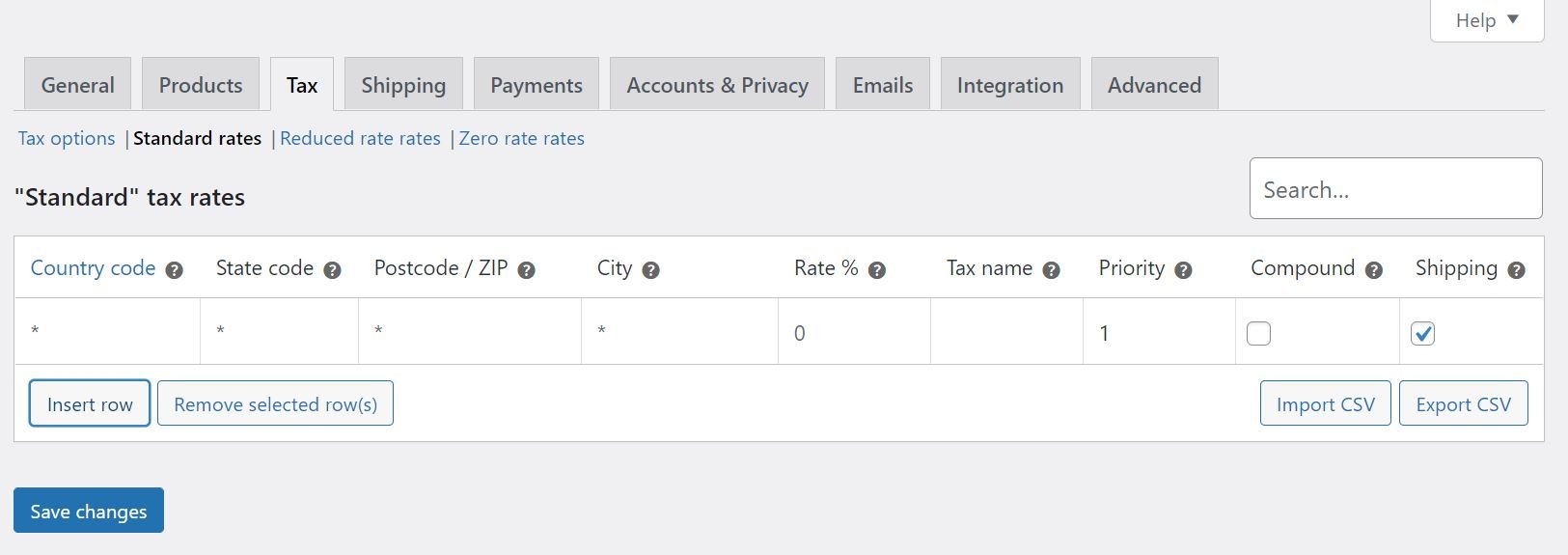 WooCommerce vergileri için oranları ayarlama