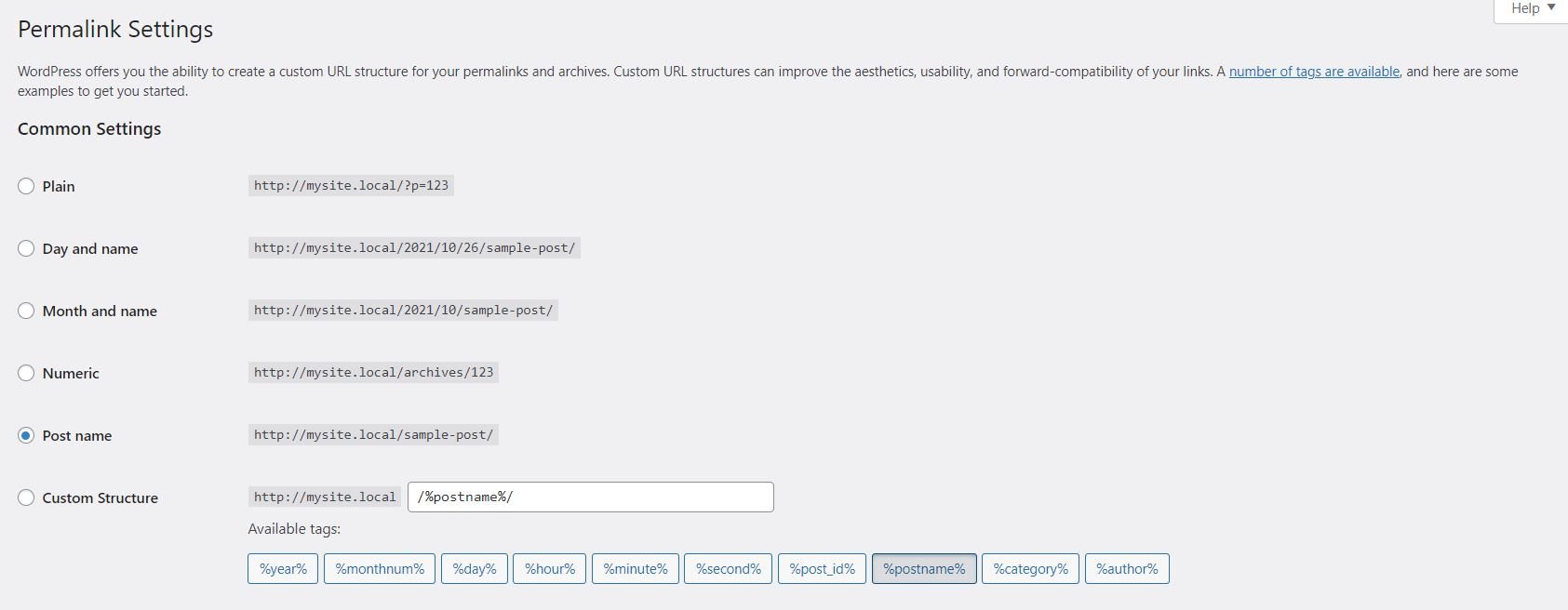 إعدادات الروابط الثابتة في WordPress