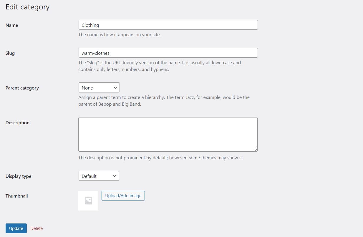 تحرير فئة WooCommerce