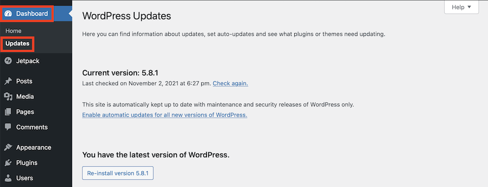 controllo di sicurezza wordpress