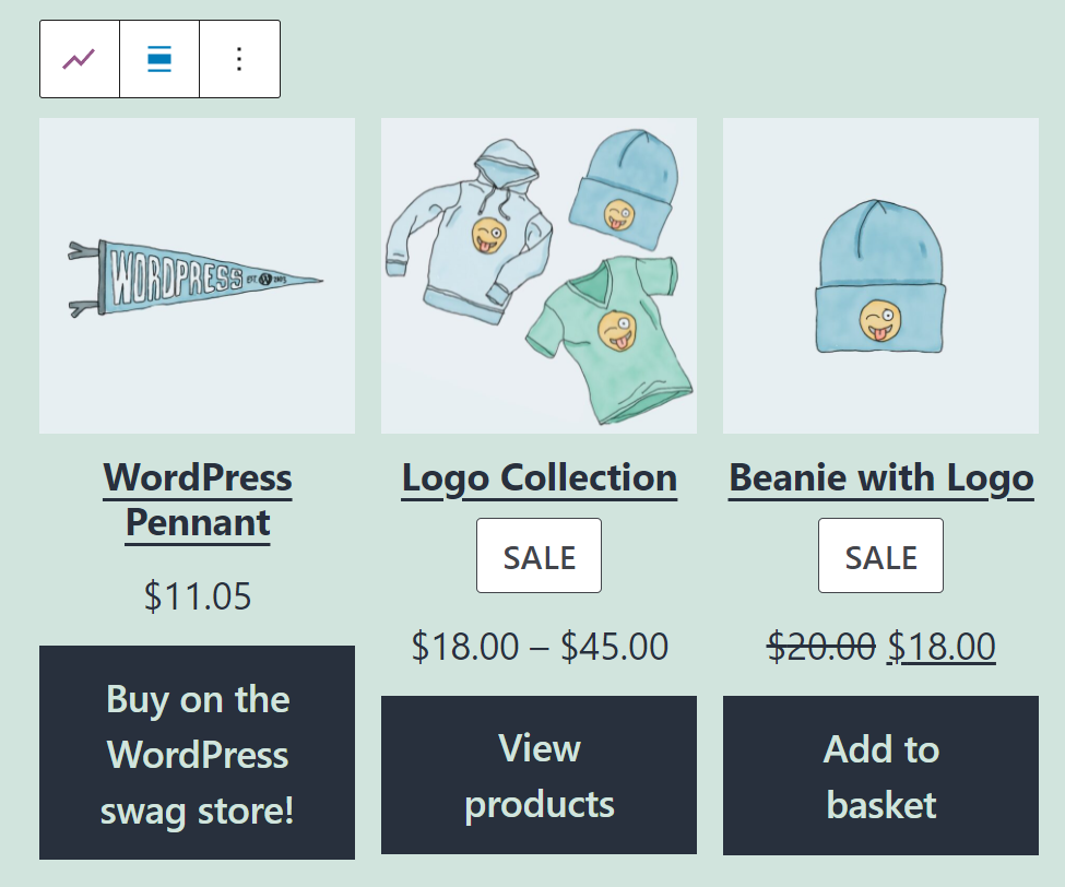 Una griglia di prodotti WooCommerce
