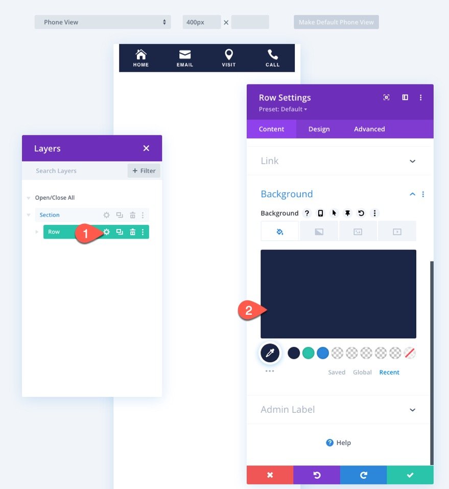 липкие нижние колонтитулы для мобильных устройств divi