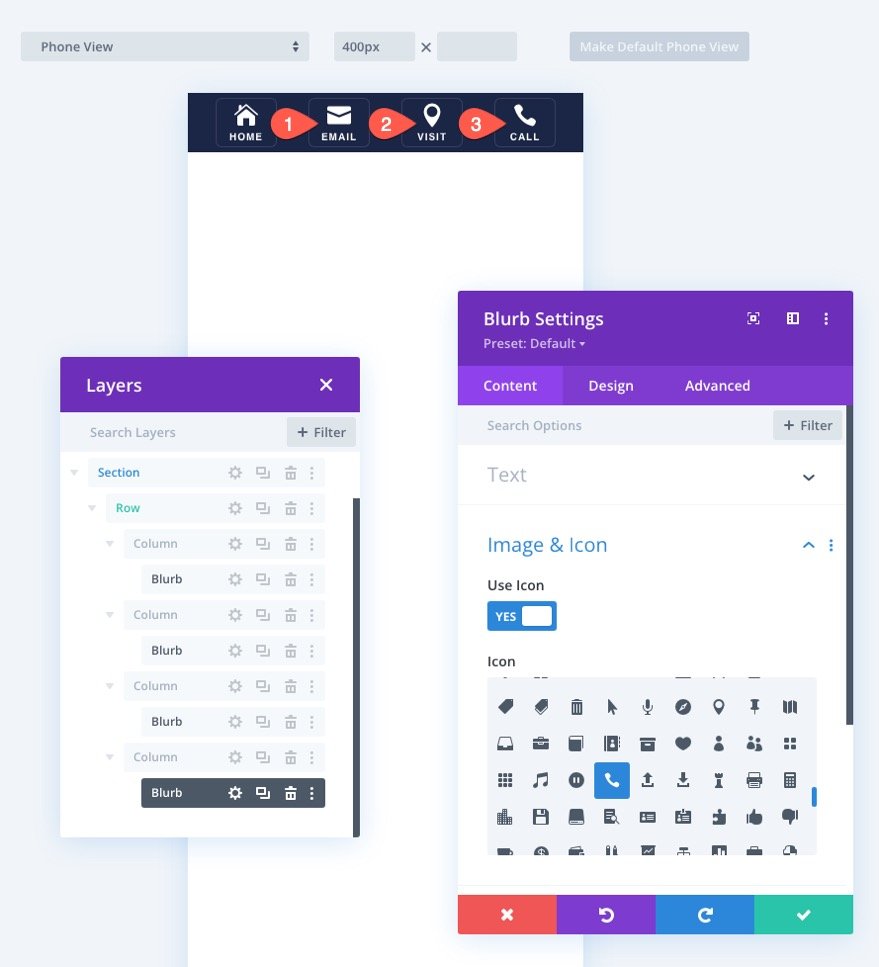 липкие нижние колонтитулы для мобильных устройств divi
