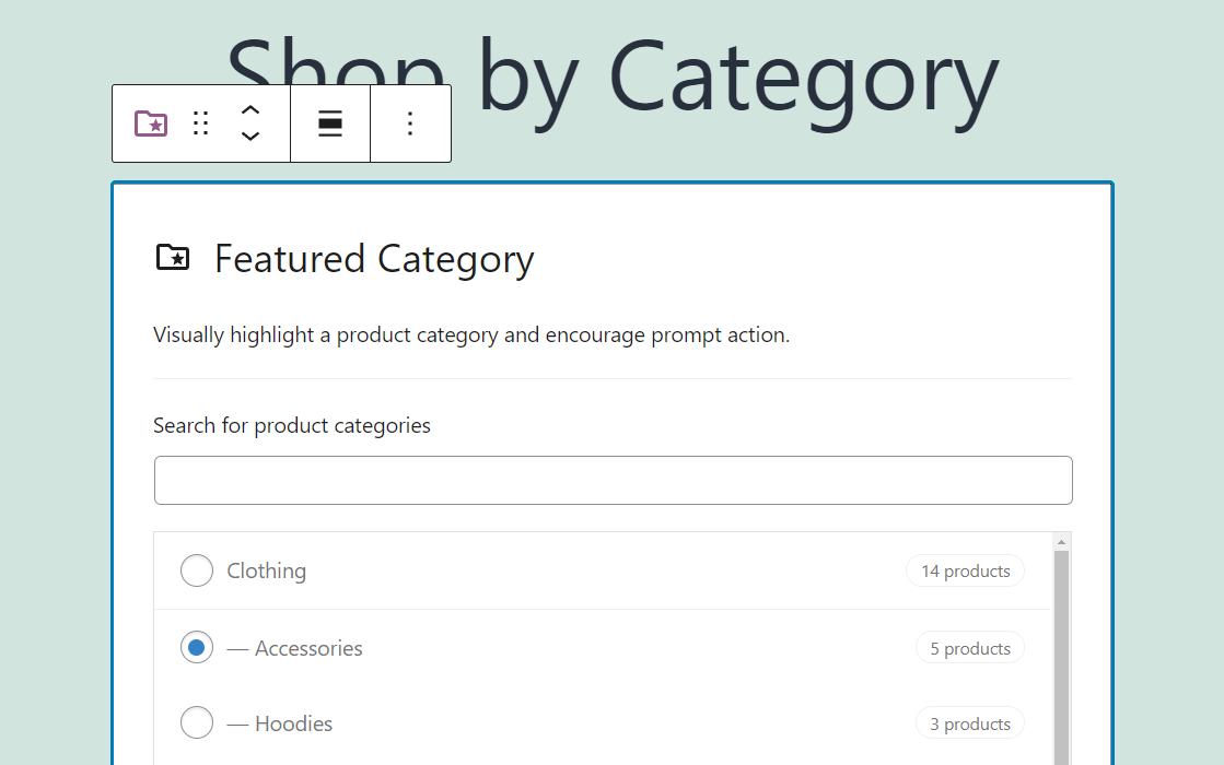 在 WooCommerce 中選擇特色產品類別