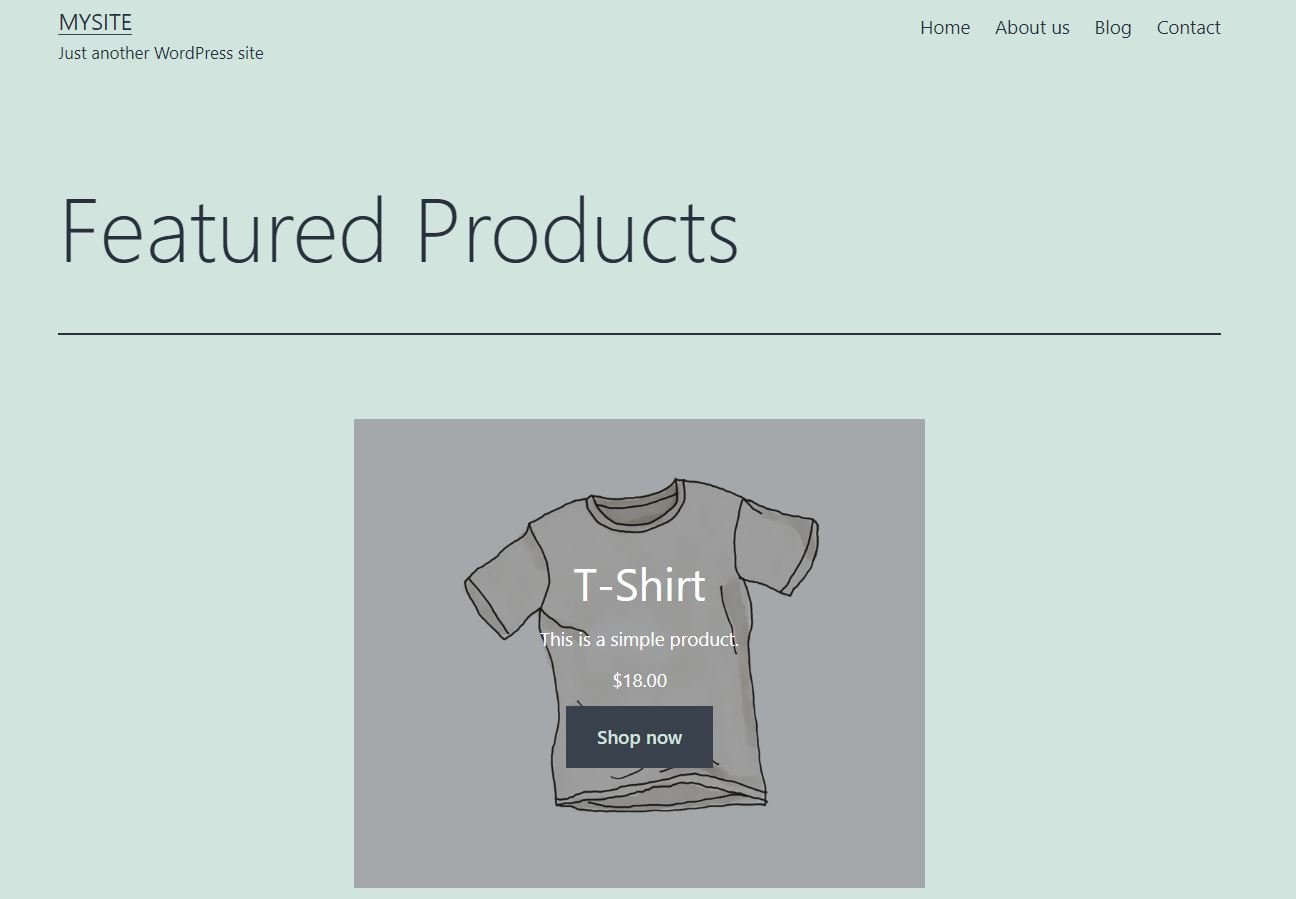 Блок Featured Product в интерфейсе