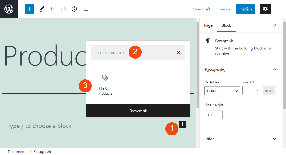 Agregando el bloque WooCommerce de Productos en Venta en WordPress.