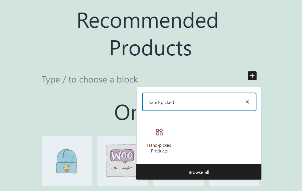 การเพิ่มบล็อกผลิตภัณฑ์ที่เลือกเองใน WooCommerce
