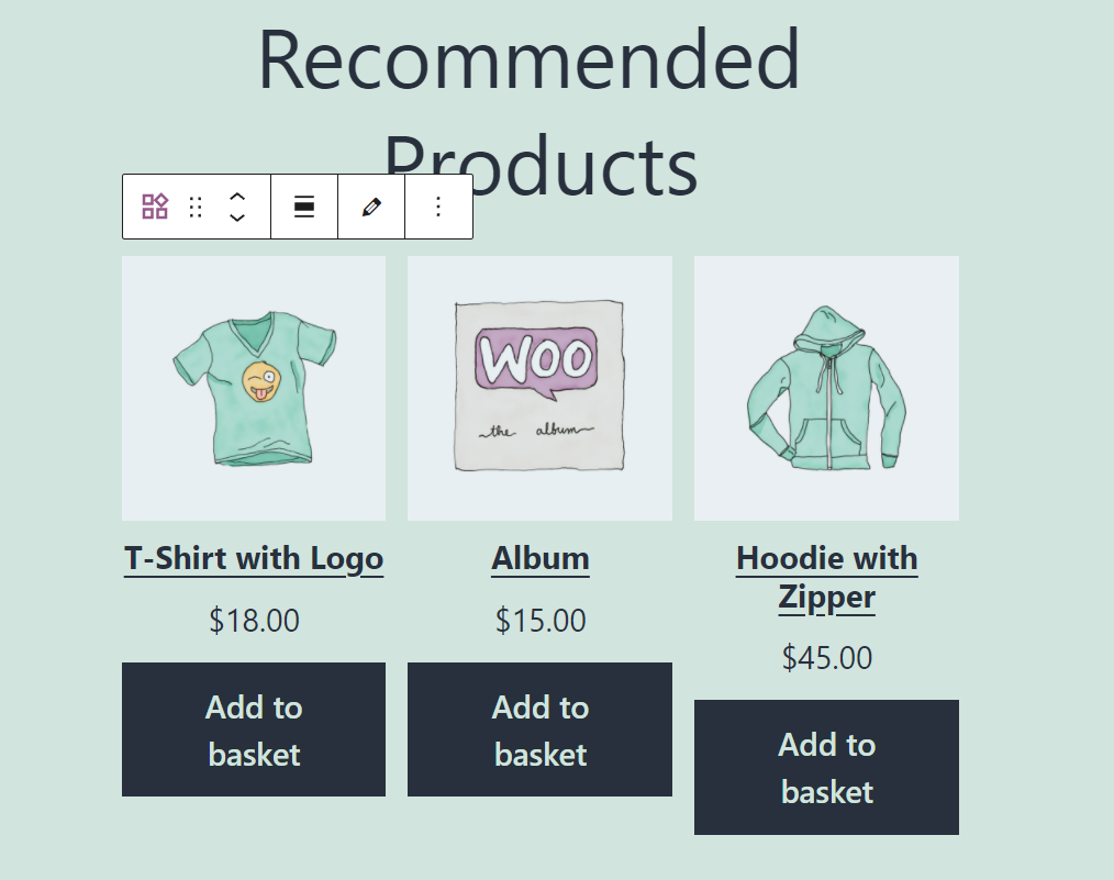 ตารางผลิตภัณฑ์ WooCommerce รวมถึงตัวเลือกที่เลือกเอง