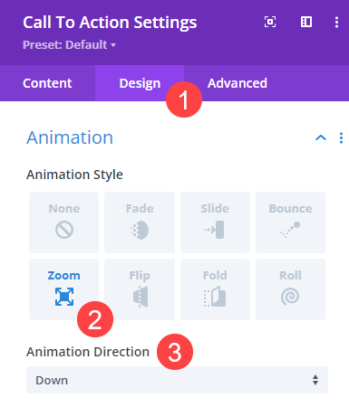 llamada a la acción por categoría animación