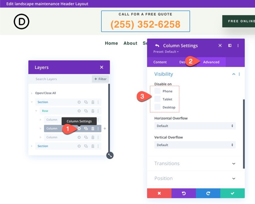 encabezado adhesivo divi para móvil