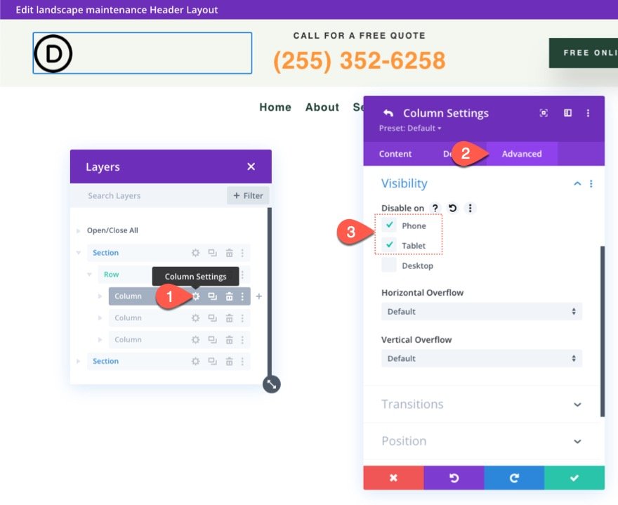 encabezado adhesivo divi para móvil