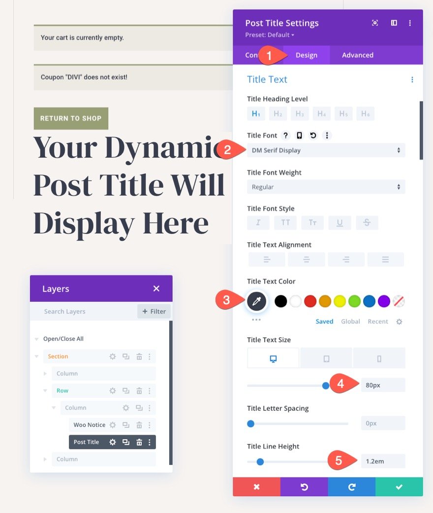 Divi WooCommerce 購物車頁面模板