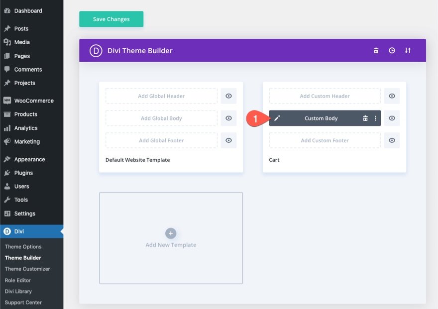 Divi WooCommerce 購物車頁面模板