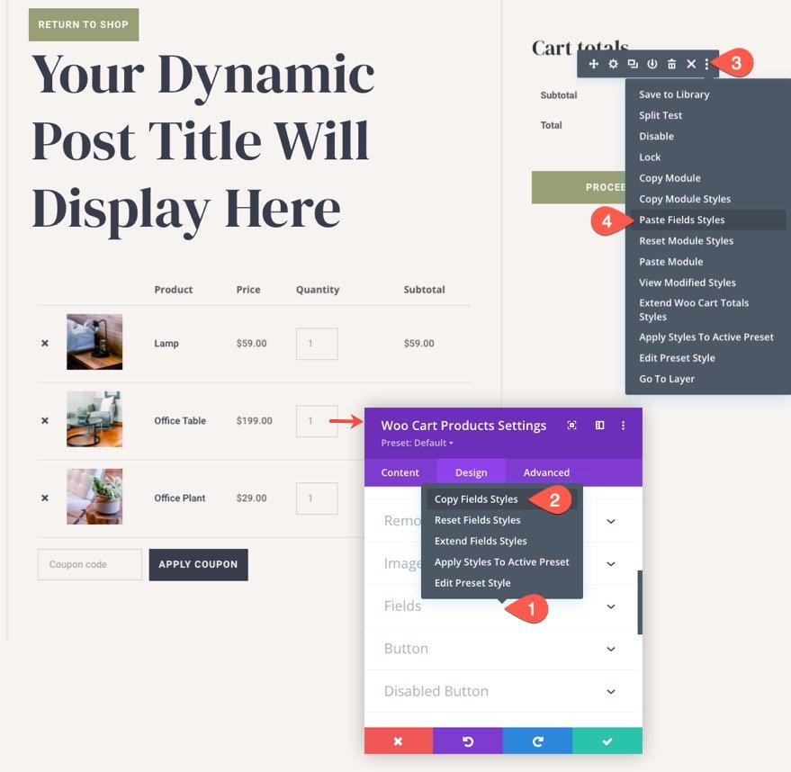 Divi WooCommerce 購物車頁面模板