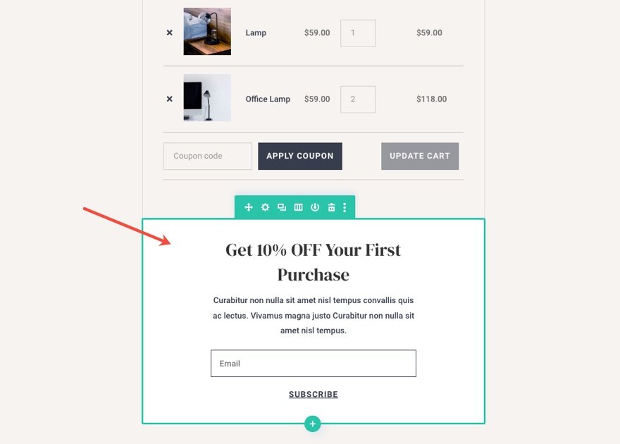 Divi WooCommerce 購物車頁面模板