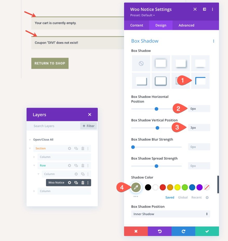 Divi WooCommerce 購物車頁面模板