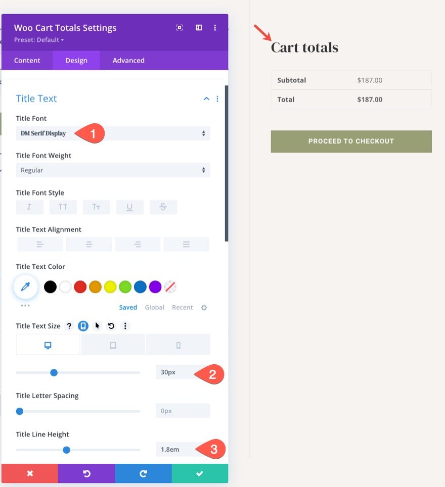 Divi WooCommerce 購物車頁面模板