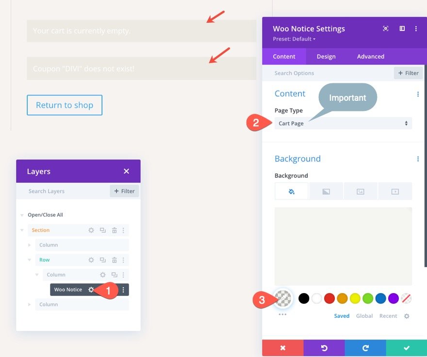 Divi WooCommerce 購物車頁面模板