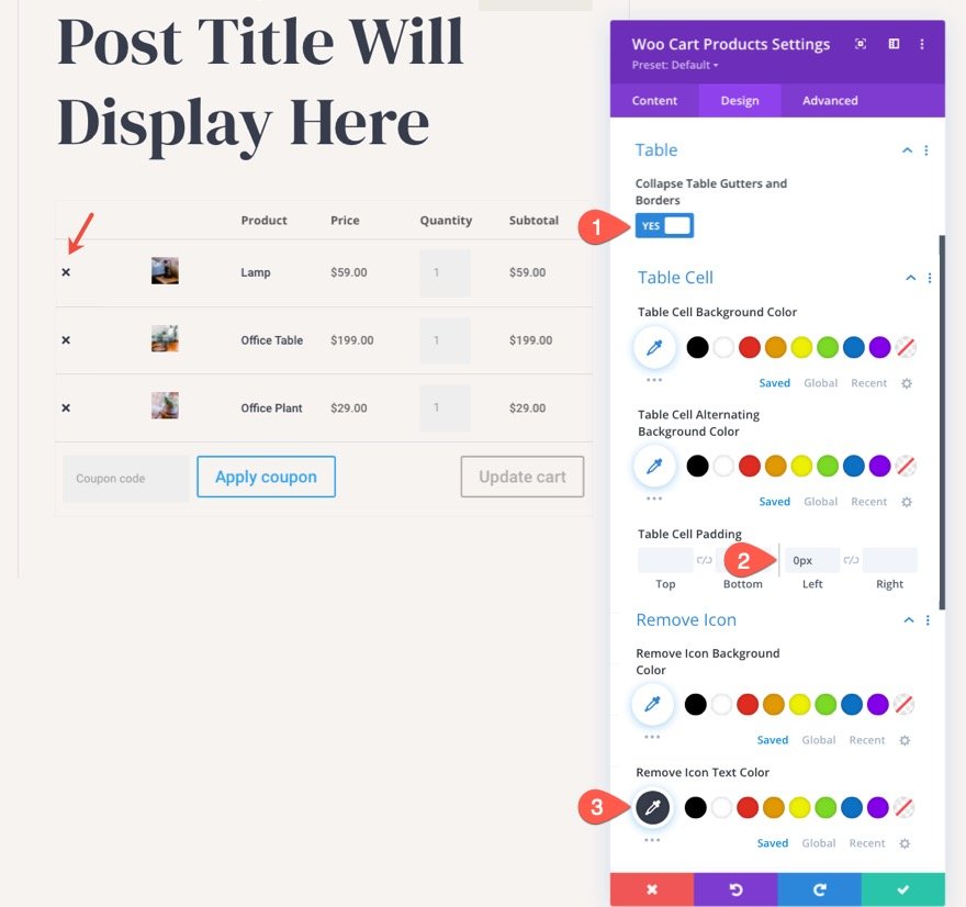 Divi WooCommerce 購物車頁面模板