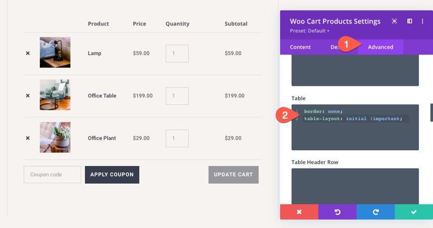 Divi WooCommerce 購物車頁面模板